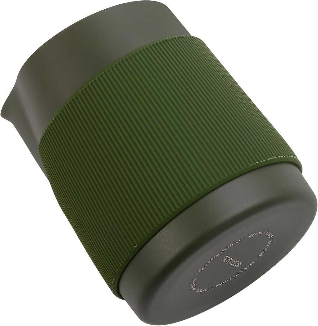 Normcore Handleless Milk Frothing Jug, Pitcher 15.2 oz, Frother Steamer Cup Stainless Steel Espresso Cup, Sharp Spout, Green, 450 ml