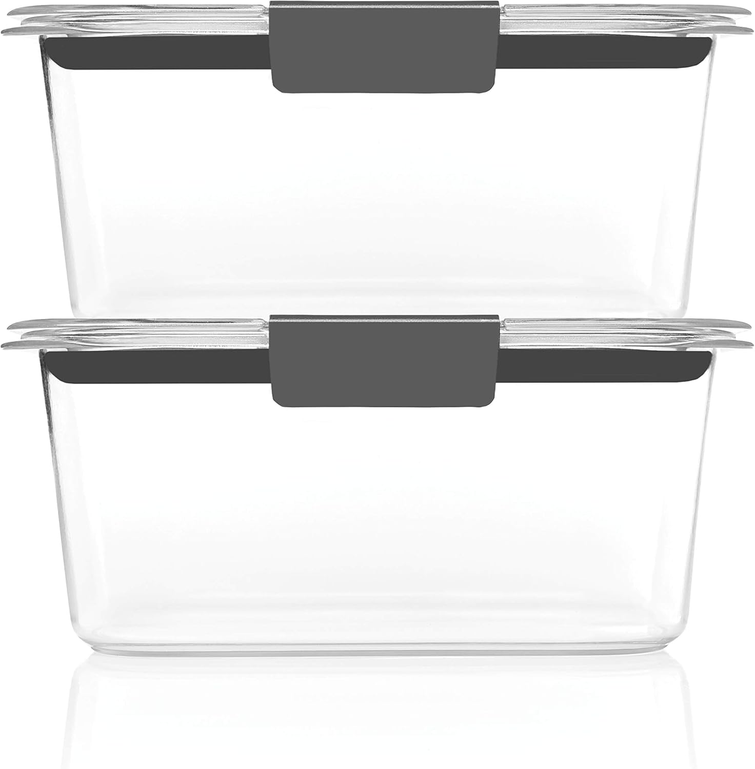 Rubbermaid Brilliance BPA-Free Food Storage Containers, Medium Deep, 4.7 Cup, 2-Pack, Airtight & Leak-Proof, Microwave & Dishwasher Safe
