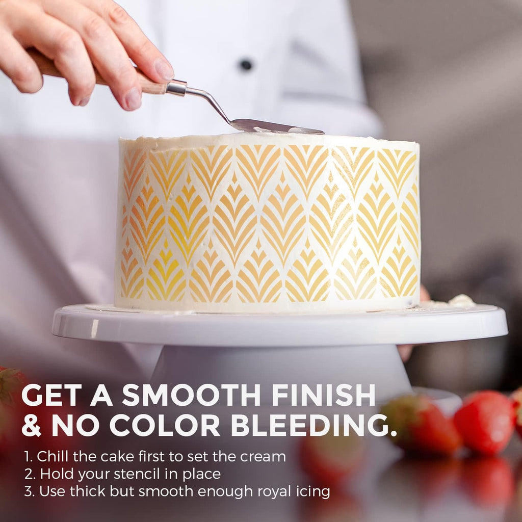 6PCS Cake Stencils Decorating Buttercream, for Cake Decorating, Floral Hollow Lace & Templates for Wedding & Birthday Decor (Style B)