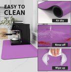 Coffee Mat - Absorbent Hide Stain Rubber Backed Dish Drying Mat for Kitchen Counter - Bar Mats for Countertops Accessories Fit Under Coffee Maker Espresso Machine