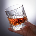 KAMMAK Crystal Whiskey Glasses Set of 2, Handcrafted 7.1oz Old Fashioned Glasses Stemless, Luxury Cocktail Glasses, Hand Blown Scotch Cup for Women, Men Gift for Rocks, Bourbon Barware, Bar