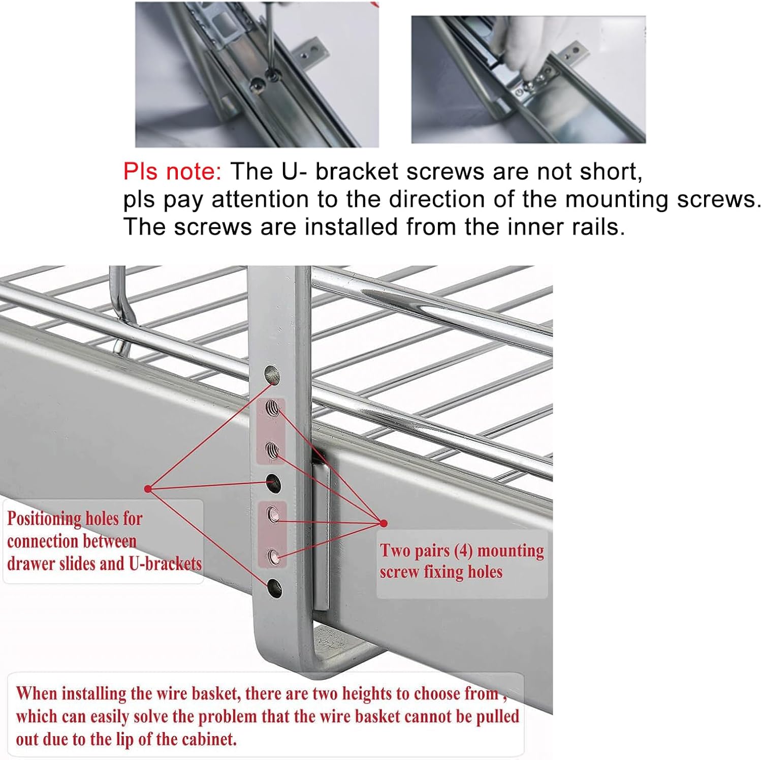 DINDON 2 Tier Pull Out Cabinet Organizer (20" W X 21" D), Double Tier Wire Basket Slide Out Shelf Storage for Kitchen Base Cabinet Organization for Kitchen, Pantry, Bathroom, Chrome
