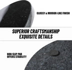 Koville Indian Natural Marble Cutting Board for Kitchen, 11inch Round Hand Crafted Marble Slab for Cheese, Charcuterie, Pastry Board - Wedding Gift, House Warming Gift(Black Galaxy)