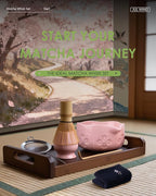 Matcha Whisk Set, Ceramic Matcha Set Includes Bowl with Spout, Whisk and Holder, Bamboo Scoop, Sifter and Tea Towel - 6 Pcs Matcha Kit Gift for Lovers Beginners (Pink)