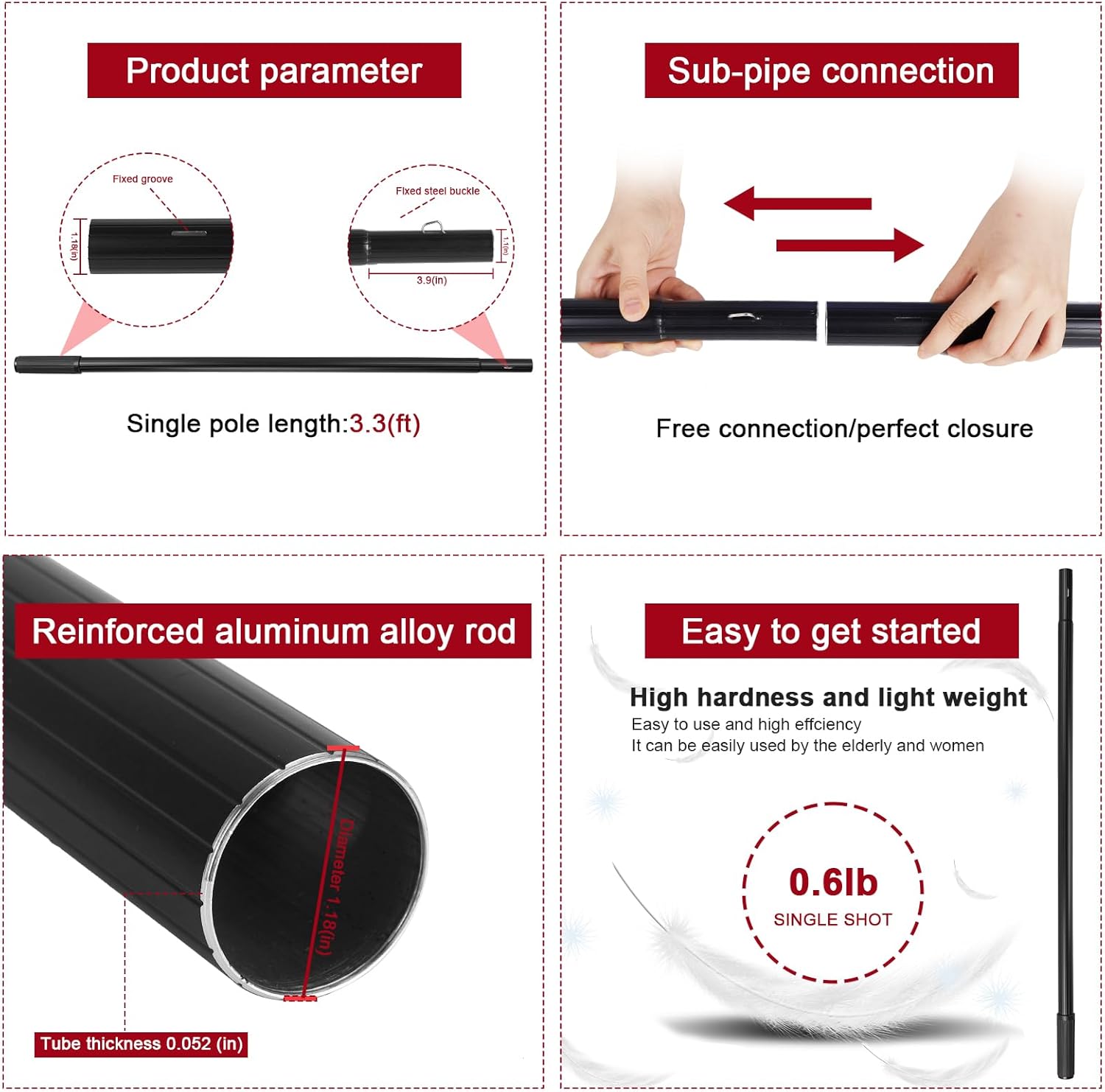 26ft Long Reach Solar Panel Cleaning Kit - Aluminum Extendable Water Fed Pole, 22in Wide Brush & Squeegee, Bendable Dusting Brush - Outdoor Window Washing Equipment Tool