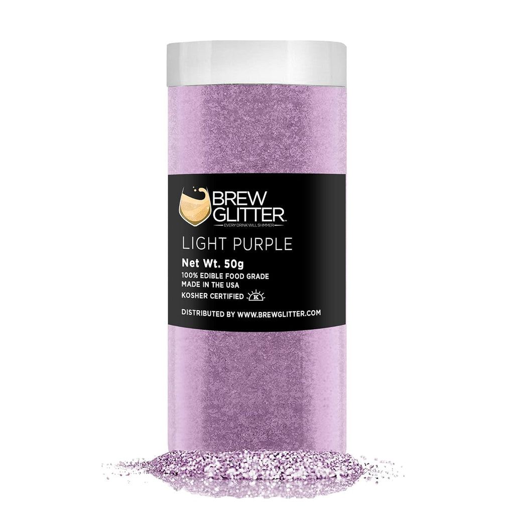 Light Purple BREW GLITTER Edible Glitter For Drinks, Cocktails, Beer, Garnish Glitter & Beverages | KOSHER & HALAL Certified | 100% Edible & Food Grade | Vegan, Gluten, Nut Free (50g, Light Purple)