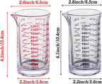 Ackers 4 Oz Glass Measuring Cup,Borosilicate Shot Glass with V-Shaped Spout(Pack of 2)