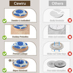 Wood Coasters Set of 6 with Holder, Cewiru Cup Mat for Drinks, Absorbent Coasters with Felt Insert for Coffee Table Protection, Modern Style Home Dining Table Decor, 4.3" Blue