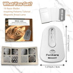 Premium Magnetic Bread Lame & Versatile Bread Scoring Tool - Professional Sourdough Scoring Tool and Lame Bread Tool with 10 Razor Blades & Scoring Patterns Booklet (light gray)