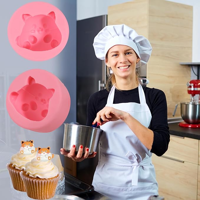 1Pcs Cute Puppy Candy Fondant Mold, Animal Dog Cake Decoration Fondant Molds, for Kitchen Baking Bread Chocolate Cupcake Toppers Jelly Resin Craft Clay Bath Ball Reusable