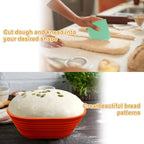 Silicone Banneton, Sourdough Bread Baskets (Set of 6, 6.5 Inch), Oval Proofing Bread Bowls with Starter Kit, Bread Making Baking Supplies