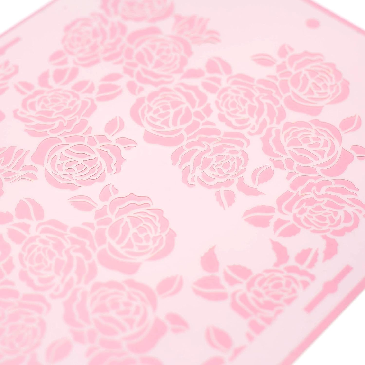 Rose Cake Stencil - Seamless Delicate Pattern for Decorating Tall Double Barrel Cake to Use with Buttercream, Royal Icing, Ganache, Paint, Airbrush (ROSA)