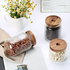 Glass Storage Jar, Food Storage Container with Airtight Bamboo Wooden Lid, Kitchen Canisters For Tea,Coffee Bean, Sugar, Candy, Cookie, Spice (1500ml, 51 Ounce)