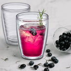 Amazing Abby Alaska 16-Ounce Insulated Tumblers (Set of 4), Double-Wall All-Clear Reusable BPA-Free Shatter-Proof Dishwasher-Safe Plastic Drinking Glasses