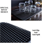17.7" x 11.8" Rubber Bar Mats, Non-Slip and Anti-Spill Non-Toxic Soft Rubber Mats, Coffee Bars, Bars, Restaurants and Barbers Service Mats, Black, 1Pack
