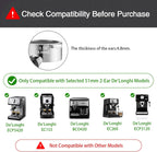 51mm Bottomless Portafilter & Puck Screen, 2 Ears Stainless Steel Head, Only Compatible with De'Longhi ECP3420, EC155, BCO430, EC260, and ECP3120, Includes 304 Stainless Steel Filter Basket