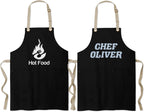 TEEAMORE Custom Embroidered Kitchen Apron Add Your Name Logo Design Cooking Baking Kitchen Chef Apron Gifts