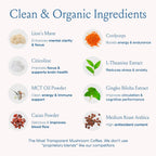 SPACE AND TIME Focus - Mushroom Coffee - 20 Cups of Focus, Productivity & Clean Energy - Instant Mushroom Coffee with Lions Mane, Cordyceps & L-Theanine