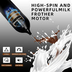 Rechargeable Electric Milk Frother Handheld, Coffee Frother with USB C Charging Stand, Powerful Frother Wand Whisk, Drink Mixer for Lattes, Hot Chocolate, Matcha, etc