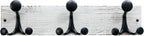 SKOLOO 17-Inch Wood Coat Rack Wall Mount with 3 Triple Hooks - Ideal for Family Entrances, Classrooms, and Pet Supplies Storage - Perfect Coat Hooks for Wall,Distressed White Wash