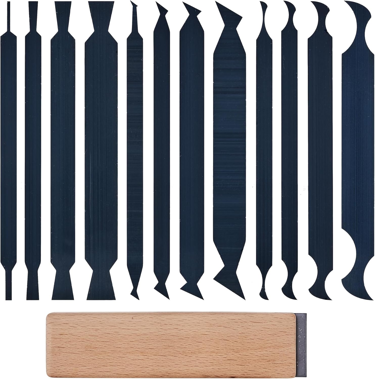 New Cabinet Scraper Cards asnd Cabinet Scraper Burnisher with 12 Piece Multi-Shaped Scraper Set Suitable for Various Small space and Small-Sized Tasks(HTCSCS13)