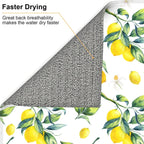 Tropical Lemon Leaves Dish Drying Mat, Highly Absorbent Microfiber Kitchen Counter Pad Reusable Washable, 16*18"
