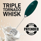 Zulay Kitchen Patented Tornado Triple Whisk Milk Frother with 4 Duracell Batteries – Handheld Foam Maker for Coffee, Lattes, Matcha & Hot Chocolate – Rich, Creamy Froth in Seconds