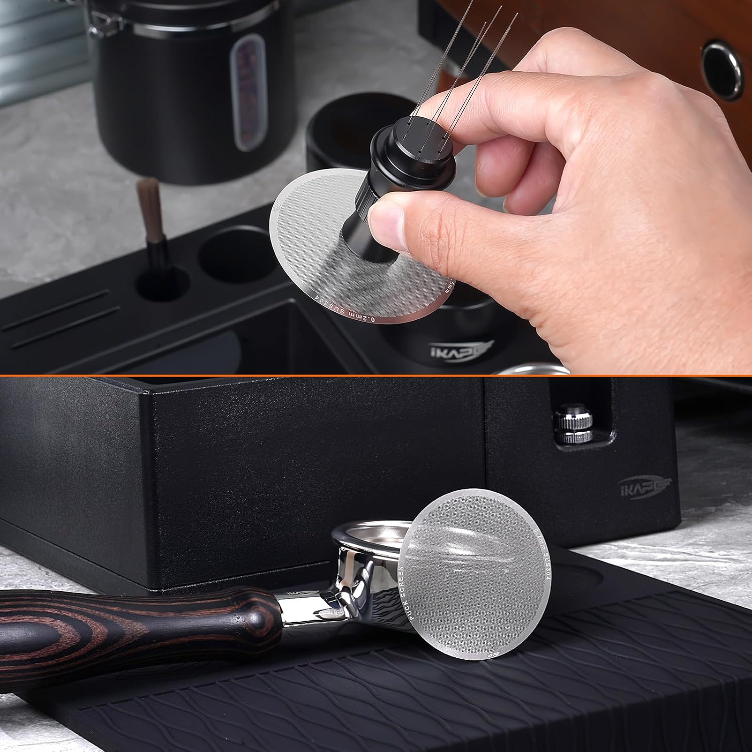IKAPE 51mm Espresso Puck Screen, 0.2mm Thickness, Reusable Metal Ultra-thin & Ultra-light Coffee Filters, Food-grade 316 Stainless Steel Coffee Puck Screen for Espresso Baristas