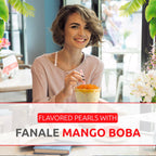 Fanale Mango Popping Boba Pearls, Vegan, Non GMO, Gluten Free, Fat Free, Perfect for Bubble Tea, Smoothies, Ice Cream, Desserts, and Beverages.