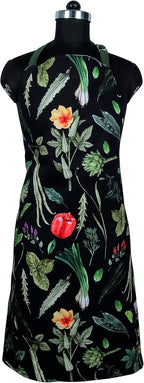 AMOUR INFINI Cotton Kitchen Apron with Adjustable Strap & Waist Ties Reusable Spring Aprons for Baking, Cooking, Gardening (27.5 x 33 Inches - My Garden Apron)