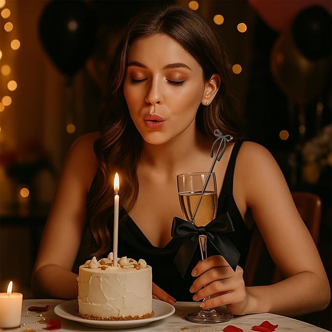 30 Pcs 6 Inch Bow Drink Stirrers, Bow Stir Sticks Coffee Stirrers Reusable Plastic Swizzle Sticks for Wedding Birthday Bridal Cocktail Decorations Supplies(Black)