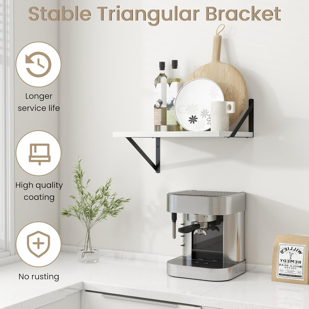 Dreamland White Floating Shelves for Wall, Wall Mounted Shelves, Large Floating Shelf 12 * 16 inch Set of 2 for Bookshelf Living Room Bedroom Home Office Bathroom