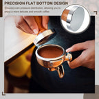 uxcell 51mm Coffee Tamper, Stainless Steel Espresso Press Tamper, Espresso Tamper with Wooden Handle Suitable for Coffee Shop, Restaurant Bar, Bakery (Dark Brown)