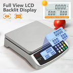 Food Scale 88lb/40kg Large Digital Kitchen Scale 0.05oz/1g with Price Computing Commercial Scale 304 Stainless Steel gram Scale for Baking Cooking Meat Restaurant ，USB or AA Battery(Included)