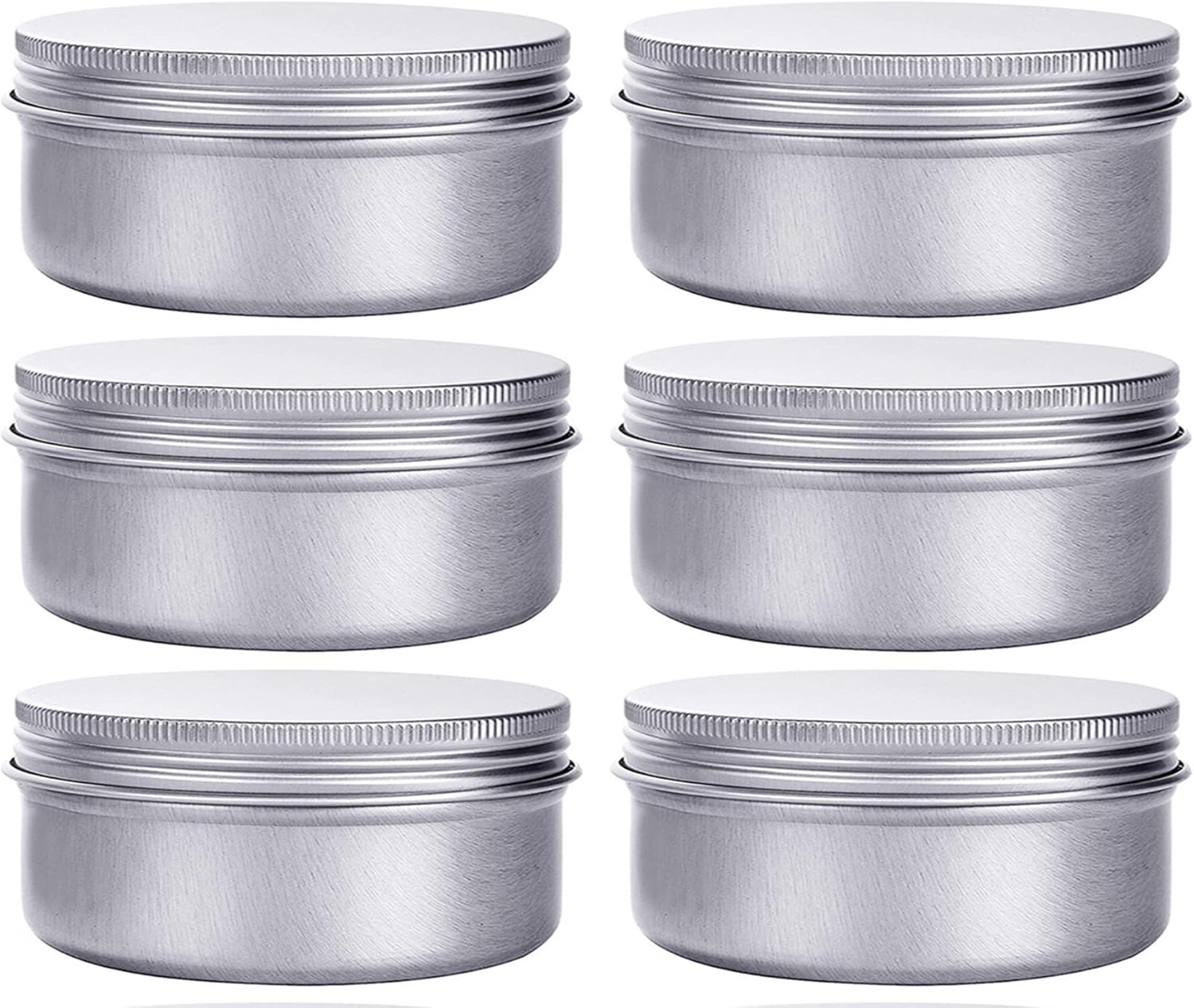 6 Ounce Aluminum Cans 180 mL Screw Lid Metal Storage Tins Containers for Storing Spices, Candies, Lip Balm, Candles, 12 Pcs.
