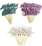 Partico 24 Pieces Mermaid Theme Glitter Cupcake Topper Cake Picks Decoration for Baby Shower Birthday Party Favors, Mermaid Tail, Seahorse and Starfish Food Picks
