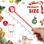 120 Pcs Christmas Plastic Swizzle Sticks Christmas Coffee and Cocktail Stirrers Hot Cocoa Stir Sticks Coffee Bar Decoration Reusable Beverage Drink Stirrers for Xmas Party Favor