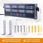 8-Channel Digital Kitchen Timer - Commercial Cooking Timer with Alarm Reminder- Professional Restaurant Timers for Fryer, Food Trucks, and Bakeries