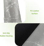 Coffee Bar Mat Dish Drying Mat - 16x24, PU Surface & Rubber Backed, Kitchen Countertop Protector, Quick Absorbent, Heat Resistant - Gray and White Marble