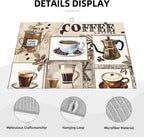 Coffee Dish Drying Mat, Highly Absorbent Microfiber Kitchen Counter Pad Reusable Washable, 18*24"