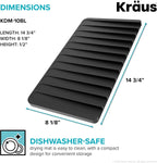 Kraus Self-Draining Silicone Dish Drying Mat and Silicone Soap Dish Holder for Bathroom or Kitchen Counter in Dark Grey, KDM-10-05DG