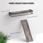 Meangood Floating Shelves Wall Mounted Set of 2, Rustic Wood Wall Storage Shelves for Bedroom,Living Room,Bathroom, Kitchen Pine