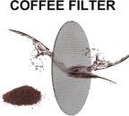 51mm Espresso Dosing Funnel and Puck Screen, Magnetic Espresso Coffee Dosing Ring, Reusable 1.7mm Thickness Espresso Puck Screen 316 Stainless Steel Fits 51mm Portafilter