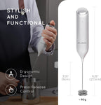 Rechargeable Milk Frother Handheld With USB-C Charging Stand, Electric Drink Mixer, Mini Whisk for Coffee, Matcha, etc