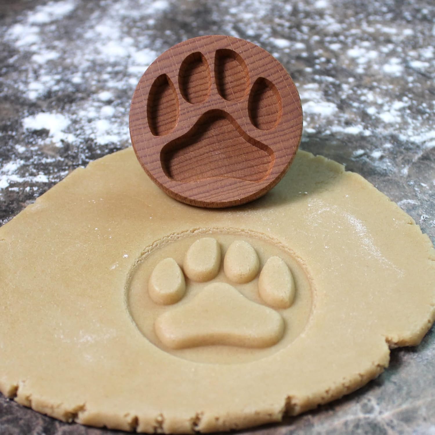 Wood Cookie Stamp, 2.5 Inch (Dog Paw CS-035)
