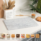 Natural Carrara White Marble Pastry and Cutting Board, 12x20x0.6 Inch, Heavy for Dough Chocolate, Pack of 1