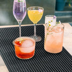 Large Size Thicker Bar Mat for Countertop,Dish Drying Mat, Coffee Bars, Tea Bar,Under Sink Storage Mat 16X28''( Black)