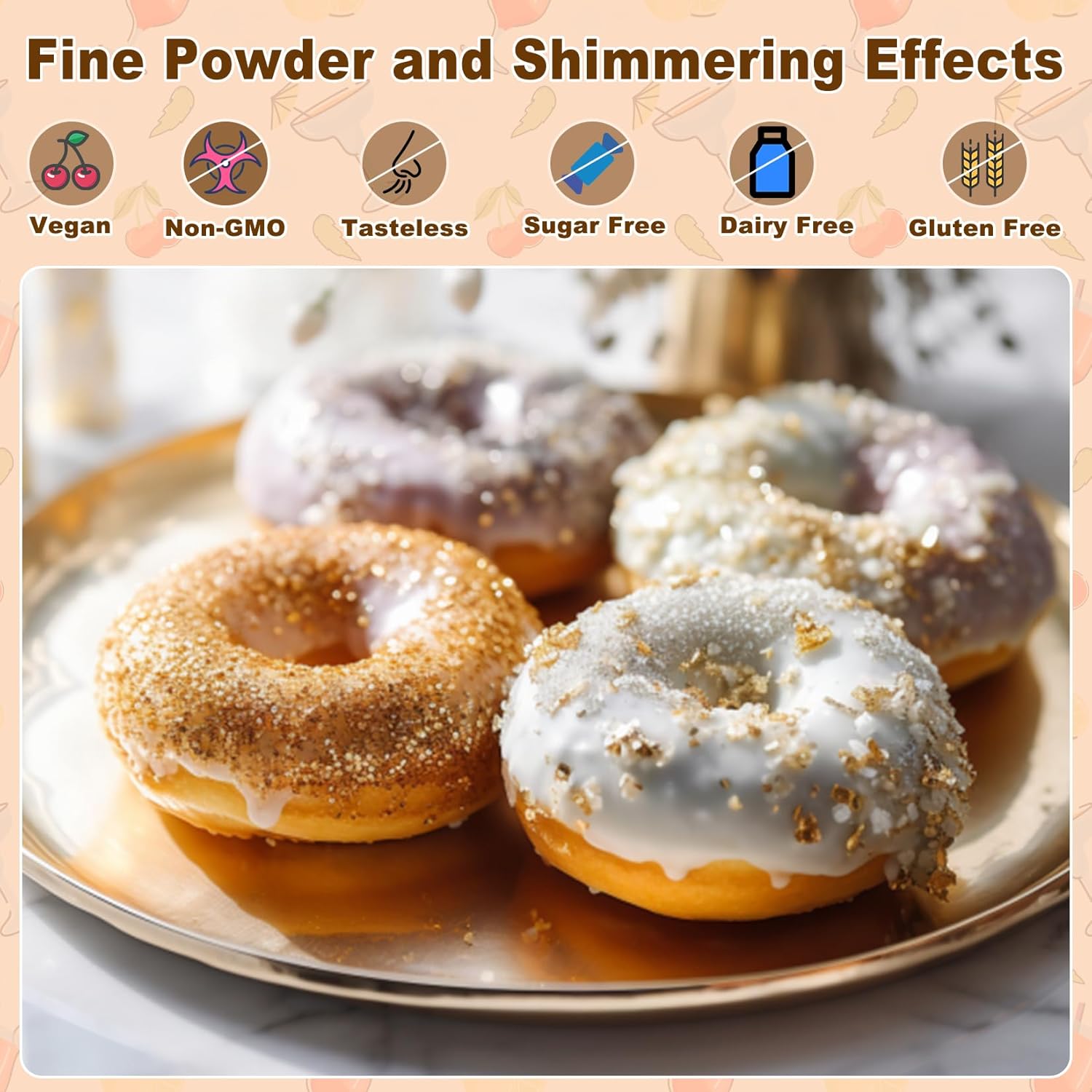 Edible Glitter Set - 15 Colors Food Grade Luster Dust, Edible Glitter Powder for Drinks, Cake Decorating, Chocolates, Fondant, Strawberries, Cupcakes, Candy, Cookie. Vegan - 5g/bottle