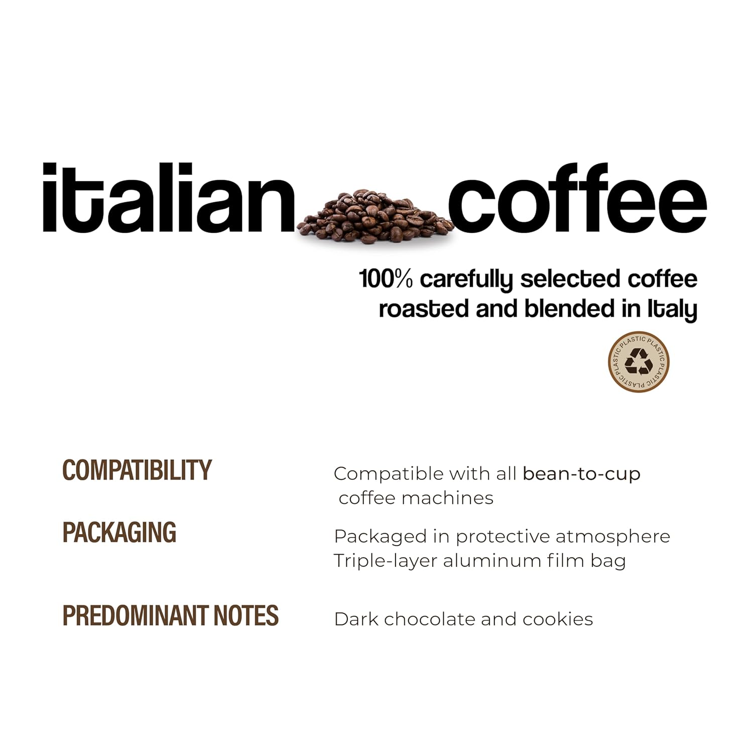 Dongiò Caffè Napoli Blend - Whole Bean Coffee, Dark Espresso Roast, Premium Coffee Quality, 2.2 Pounds (35.2 Oz - Pack of 1), Strong and Incisive Character with Velvety Cream