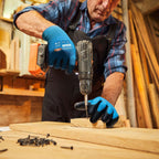 KAYGO Safety Work Gloves PU Coated for Men and Women- KG11P,12 Pairs,Seamless Knit Glove with Two Fingers Touchscreen,Ideal for General Duty Work (Blue,L)